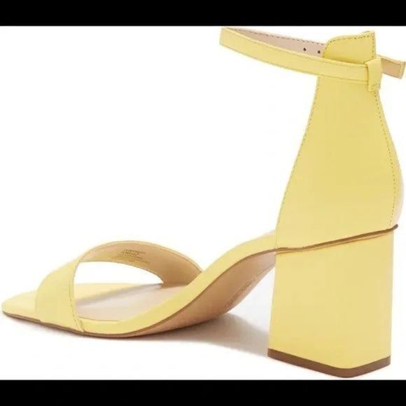 NEW WITH BOX Vince Camuto Margry Ankle Strap Block Heel Sandal DAFFODIL size 9.5 - Picture 3 of 3